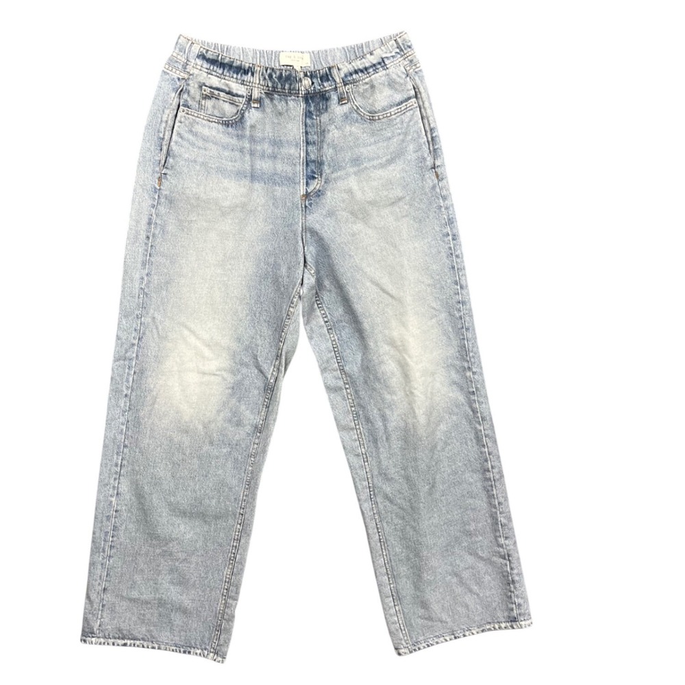 Rag & Bone Miramar Wide Leg Trompe L'oeil Sweatpant Jeans Light Wash L